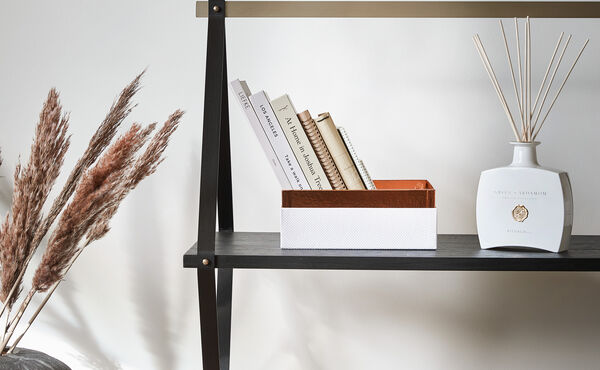 book shelf with Rituals  keepsake gift box and fragrance sticks